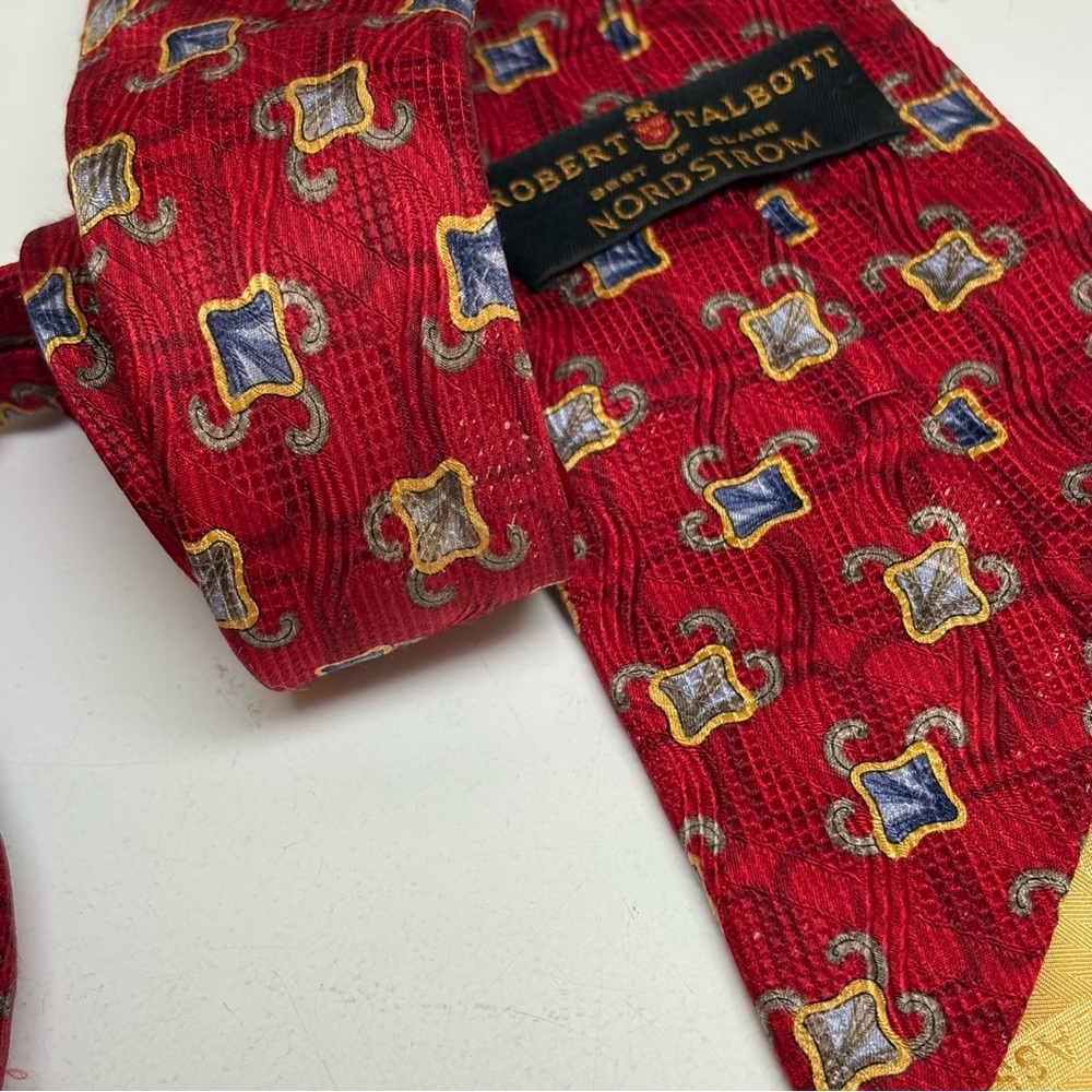 Robert Talbott Red And Blue Patterned Tie - image 5